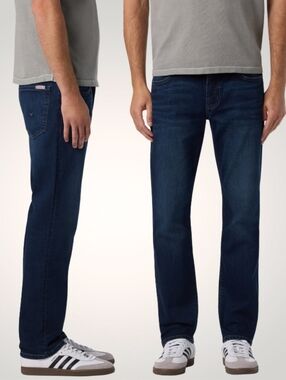 Hudson Byron Selvage 5 Pocket Straight Leg Blue Jeans Button-fly Mens Size 34